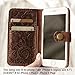 EXTRA STUDIO Genuine Italian Leather Case for iPhone 8 / iPhone 7（4.7 inch） Wallet Case Handmade Luxury Retro Classic Cover Slim Wristlet Tooled Flower Brown
