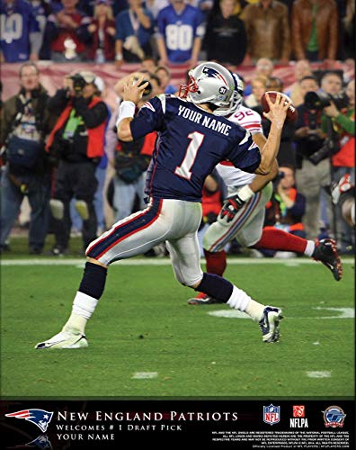 Personalized New England Patriots Wall Poster, NFL Quarterback Unframed
Print (12x16 in)