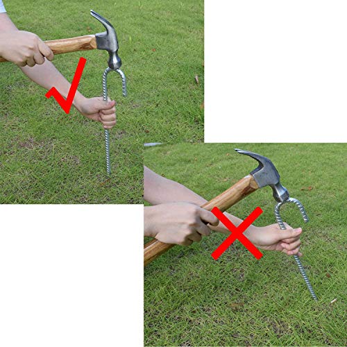 AAGUT 16" Rebar Tent Stakes Heavy Duty J Hook Ground Anchors Galvanized