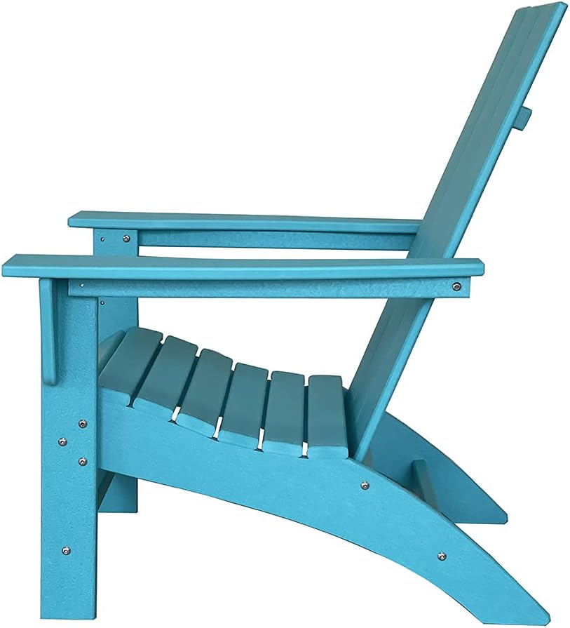 POLYKOM Adirondack Chair Plastic Lounge Outdoor for Patio Porch Backyard Lawn Furniture Chairs with Weather Resistant (Aruba Blue): Kitchen & Dining