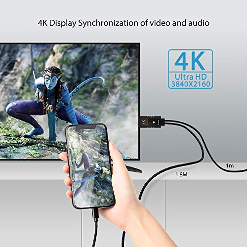 Compatible with iPad iPhone to HDMI Cable Adapter, Besteker 4K 6.0ft HDMI Cord Digital AV HDMI Converter Cable to HDTV,Projector Monitor,Plug and Play