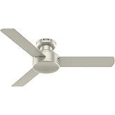 Hunter 44 inch Indoor Ceiling Fan No Light - Modern Ceiling Fan without Light, 3 Blades, Low Profile Mount, For Bedroom, Livi