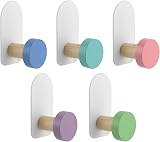 5pcs Self-Adhesive Kids Coat Hooks Colorful Cartoon Animal Pattern view 1