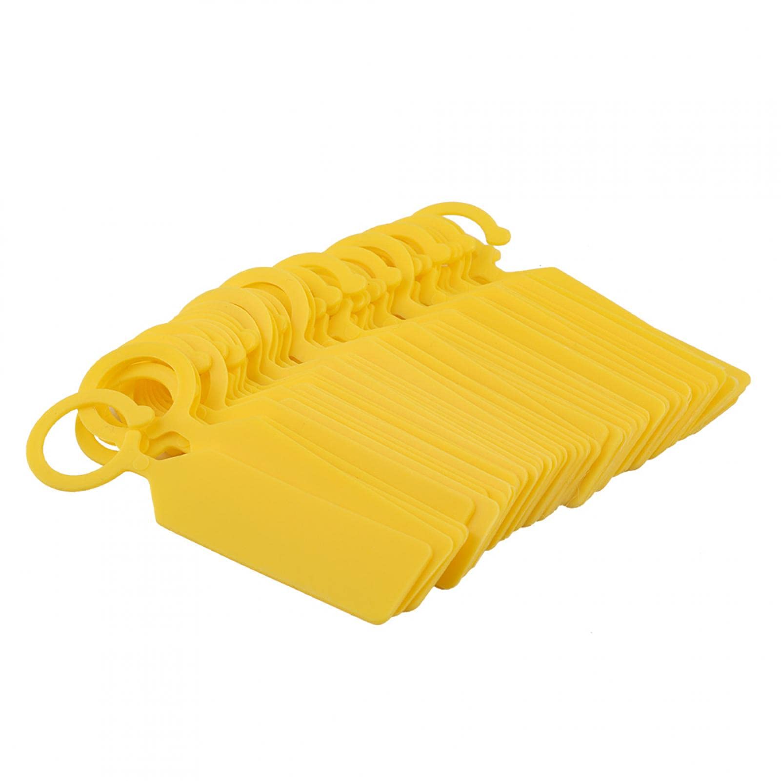 Plant Labels for Outdoor Plants, Plastic Hanging Marker Tags Tree Garden Flower Markers Weatherproof Waterproof Reusable Identification for Seed Potted Seedling Vegetables Yellow 100 Pcs