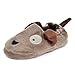 ESTAMICO Toddler Boys' Brown Rubber Sole Anti-Skid Winter Doggy Slippers