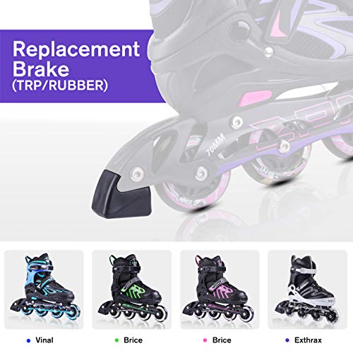 2PM SPORTS Inline Skate Brake Stopper,Replacement Brake pad-Type 1ï¼ˆVinalï¼‰