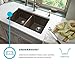 Elkay Quartz Classic ELGULB3322MC0 Equal Double Bowl Undermount Sink with Aqua Divide, Mocha