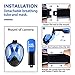 adepoy Full Face Snorkel Mask, Snorkeling Mask for Adults and Kids with Detachable Camera Mount, 180 Degree Large View Dry Top Set Anti-Fog Anti-Leak Blue-Black L/XL