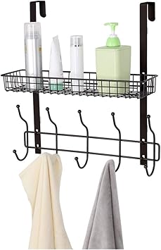 Amazon Com Upgrade Over The Door Hook 5 Hooks Shelf Organizer