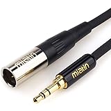 MIATIN Mini-XLR Male to 3.5mm Jack TRS Stereo Mic Cable for Lapel Lavalier Microphones Pocket Cinema 4K 6K BMPCC4K Video Mic 
