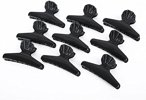9 Pcs Butterfly Hair Clamps Black Plastic Clips Non-Slip Professional Hairdressing
