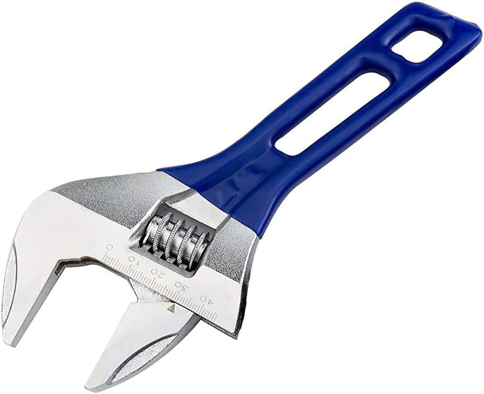YWHWLX 8” Short Handle Adjustable Wrench with 1.7”(44mm) Wide Jaw Opening for Plumbing Auto Repair Home Maintenance