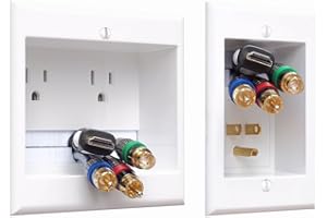 PowerBridge TWO-CK Dual Outlet TV Cord Hider for Wall Mounted TV’s - Recessed In-Wall Cable hider System for Power & Low Voltage - Matches Existing Outlets - Hide Wires With this Easy DIY Install Kit