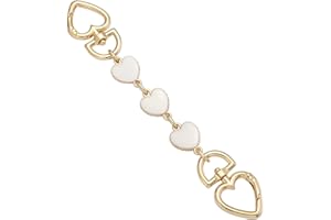 Anbys Bag Extender Chain Purse Extender Hearts Shape Replacement Purse Strap Extender Bag Charms for Purse Handbags Cross Body Bag(White)