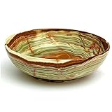 Natures Artifacts Beautifully handcrafted Multi Green Onyx Serving Bowl - 100% Natural Stone - 6
