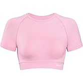 AUROLA Influence Crop Top Workout Shirts for Women, Ultra-Soft Seamless Gym T Shirts Short Sleeve Running Workout Tops
