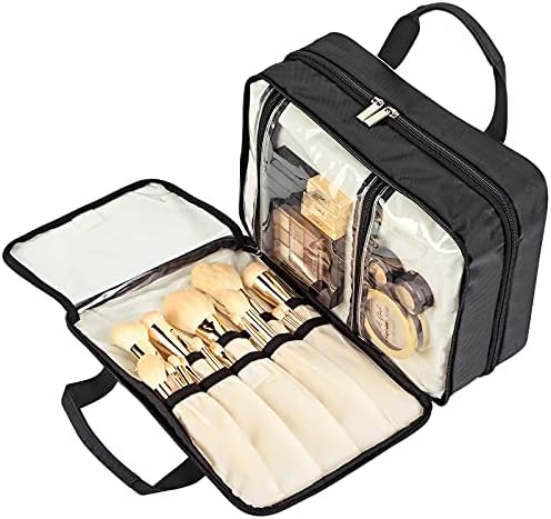 FINDCOZY Toiletry Bag Travel Bag with Hanging Hook, Cosmetic Bag, Travel Makeup Organizer for Women, Black 2 FINDCOZY Toiletry Bag Travel Bag with Hanging Hook, Cosmetic Bag, Travel Makeup Organizer for Women, Black