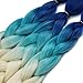 Synthetic Yaki Straight Ombre Jumbo Braiding Hair Extensions High Temperature Fiber Crochet Braids Hairstyles (Blonde Dark Light Blue)