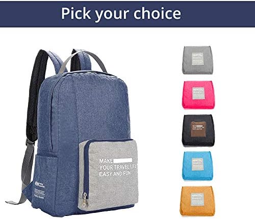 Lightweight Foldable Backpack for Travel and Sport - folds down into a tiny, lightweight pouch (navy blue)