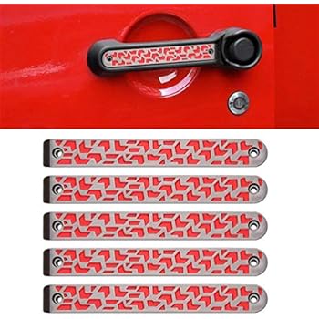 5x Aluminum Side Door Grab Handle Knobs Inserts Cover Trim for 2007-2018 Jeep Wrangler JK & Liberty Sahara & Unlimited 2 Door & 4 Door