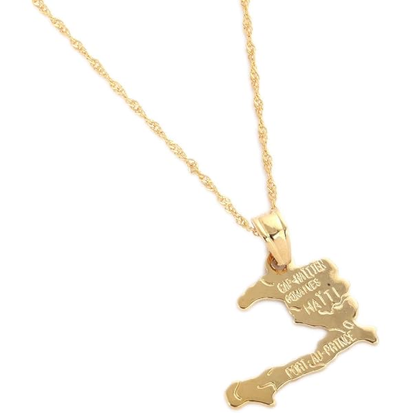 Hot Haiti Jewelry Haiti Map Necklace Pendants For Women/Girls Ayiti
