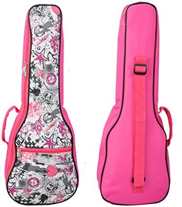 EaseIcon Soft-Padded Weather Resistant Fabric SOPRANO 21-inch Ukulele Cover Case Gig Bag with Adjustable Strap (Sweet Heart)