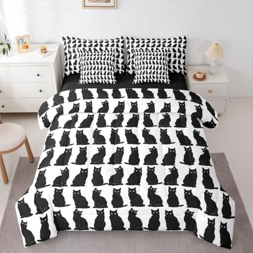 Erosebridal Black Cat 7-piece Bedding Set Full