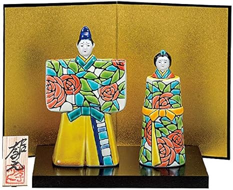 Amazon 九谷焼 陶器 雛人形 薔薇 台 金屏風 立札付 初節句お祝い ひな人形 お雛様 ひな祭り 値下げ交渉あり 平飾り ホビー