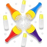 ArtCreativity Mini Blizzard Bubble Blower Set &ndash; 4 Pack Blowing Pipe with Bubble Mixture &ndash; Colorful Blowing Toys for Kids, Speech Therapy, Bubble Trumpet Set for Outdoor Play and Party Favors