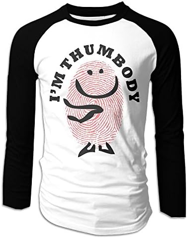 SuperBlu I'm Thumbody Men's Long Sleeve Raglan Tshirts Black XL