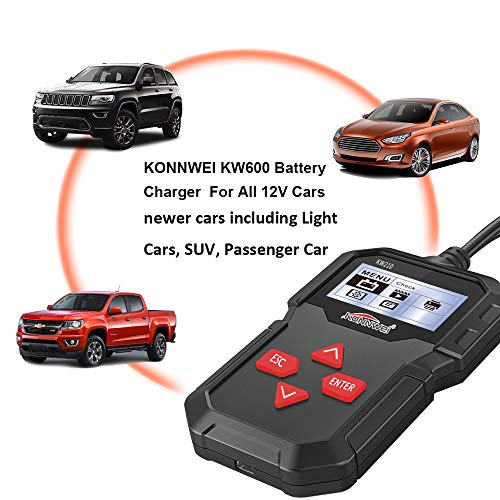 KONNWEI KW210 Car Battery Tester 12V Automatic Smart Check Backlit Screen Black Auto Battery Analyzer on CCA DIN EN IEC 100-2000 CCA 220AH
