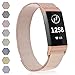 Meliya Replacement Bands Compatible with Fitbit Charge 3/Charge 3 SE Bands,Stainless Steel Mesh Metal Wristbands for Women Men(Without Tracker)