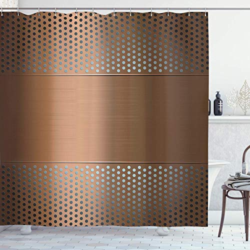 CdHBH Industrial Perforated Grid Illustration of Perforated Grid Sheet Steel Futuristic Technology Themed Bathroom Shower Curtain for Bathroom Shower Room Hotel Polyester Waterproof Fabric