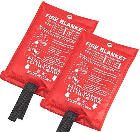 handfather Fire Blanket Fiberglass Fire Emergency Blanket Suppression Blanket Flame Retardant Blanket Emergency Survival Safety Cover for Kitchen,Camping,Fireplace,Grill,Ca