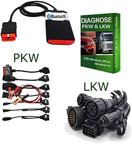 Professional diagnostic device for truck and OBD OBD2 car with Bluetooth (professional diagnostics, car adapter and truck adapter)