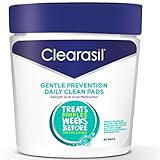 Clearasil Gentle Prevention Daily Facial Cleansing Pads, 90 Count, Oil-Free (packaging may vary) (Pack of 2)