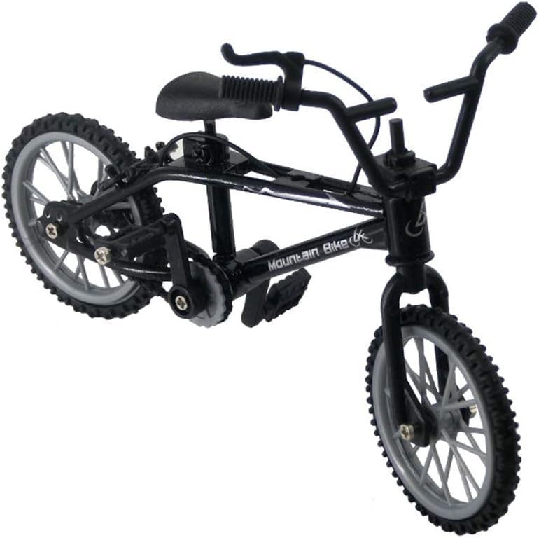 Photo 1 of Black 1/18 Diecast Bike Action Figure Toy,Mini Finger Mountain Bike Bicycle Art Crafts Desktop Decor Finger Bikes