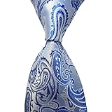 6CM Skinny Tie Bright Blue Paisley JACQUARD WOVEN Necktie SK6009