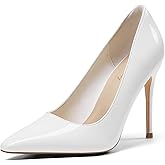 Elisabet Tang Women's High Heels Pumps Closed Pointed Toe Stiletto 4inch Heels Classic Office Special Dressy Wedding Pump Shoes