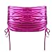 TIAOBU Womens Shiny Metallic Pleated Clubwear Party Mini Skirt with Inside Panty Rose, One Size