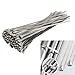 Vktech 100pcs Stainless Steel Exhaust Wrap Coated Locking Cable Zip Ties (11.8 Inch) primary