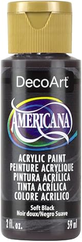 DecoArt Americana Acrylic Soft Black Multi-Purpose Paint 2 fl oz USA Made view 1