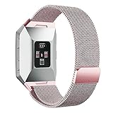 For Fitbit Ionic Bands Small and Large for Women Men, hooroor Fully Magnetic Closure Clasp Mesh Loop Milanese Stainless Steel Metal Ionic Sport Band Accessories for Fitbit Ionic Smartwatch More Colors