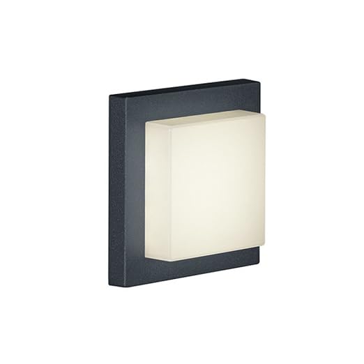Trio Leuchten LED-Aussen-Wandleuchte Hondo in Aluminiumguss anthrazit, PVC-Schirm weiß 228960142