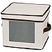 Household Essentials China Plate Storage Box, Holds 12 Dessert Plates or Bowls, Windowed Panel, Sturdy Frame and Reinforced Handles, Felt Cushions, Fully Removable Lid