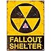 Fallout Shelter Warning Military Steel Sign Vintage Style 12 x 16