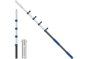 JUECITY Pool Pole Telescopic 16FT Heavy Duty Upgraded Aluminum, 16 Ft Extension/Extendable Telescoping Tool for Above Ground/Inground Swimming Cleaning Supplies Accessories, Leaf Skimmer/Brush/Net/Vacuum/Mesh