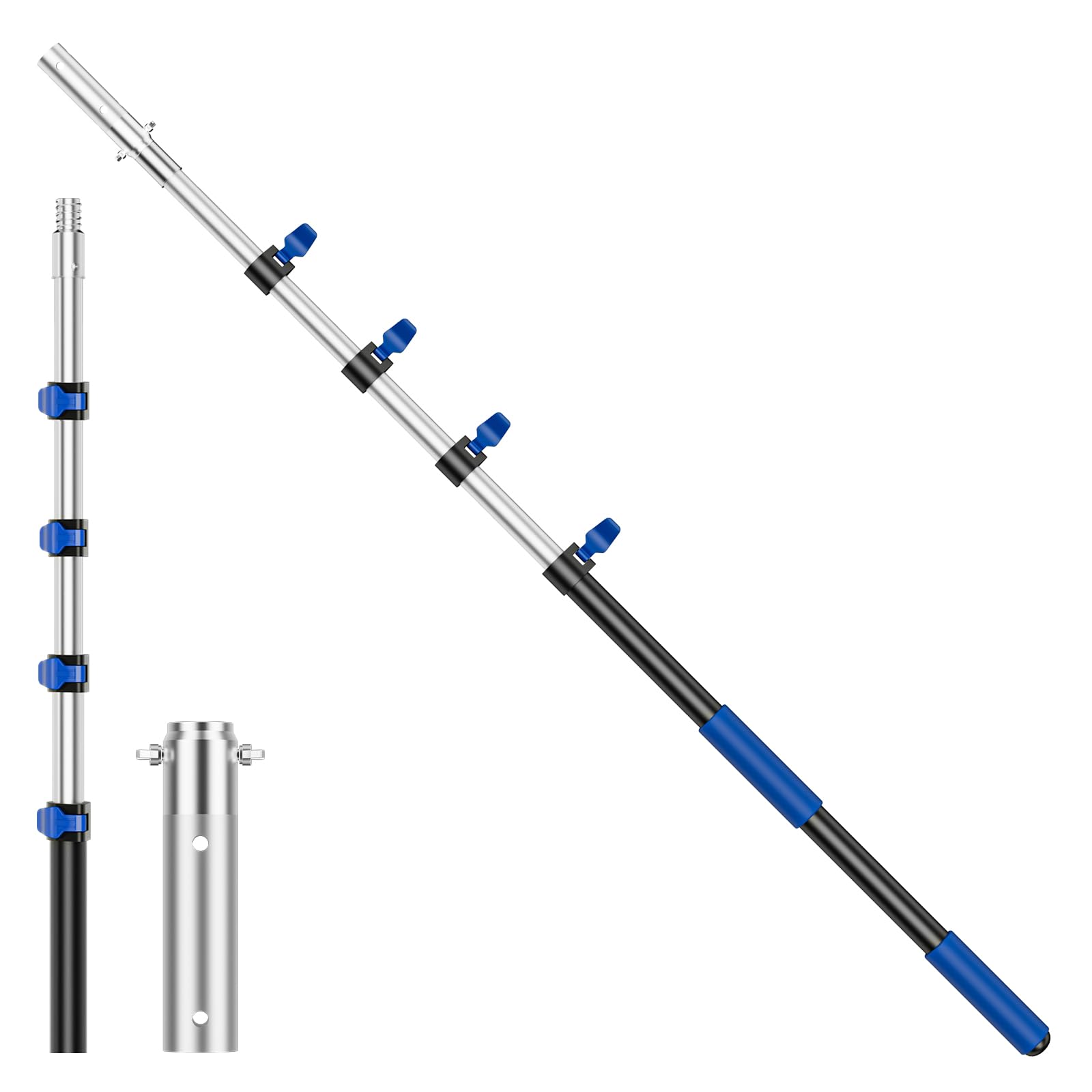 Photo 1 of Pool Pole Telescopic 16FT Heavy Duty Upgraded Aluminum, 16 Ft Extension/Extendable Telescoping Tool for Above Ground/Inground Swimming Cleaning Supplies Accessories, Leaf Skimmer/Brush/Net/Vacuum/Mesh
