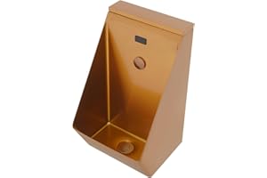 CRYBY Automatic Sensor Urinal, Wall Mounted Sensor Urinal Men's Bathroom Toilet Urinal, Stainless Steel Urinal for Men Male Urinal for Home, Bar, Hotel, 11.81 * 11.61 * 20.28inch (Rose Gold)