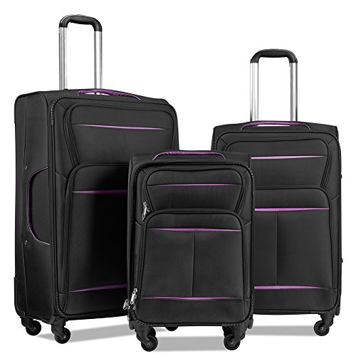 Luggage Set Suitcase Set 3 Piece Luggage Lightweight Soft Shell with 4 Rolling Spinner Wheels Waterproof Suitcase for Women and Men (20 inch, 24 inch, 28 inch)
